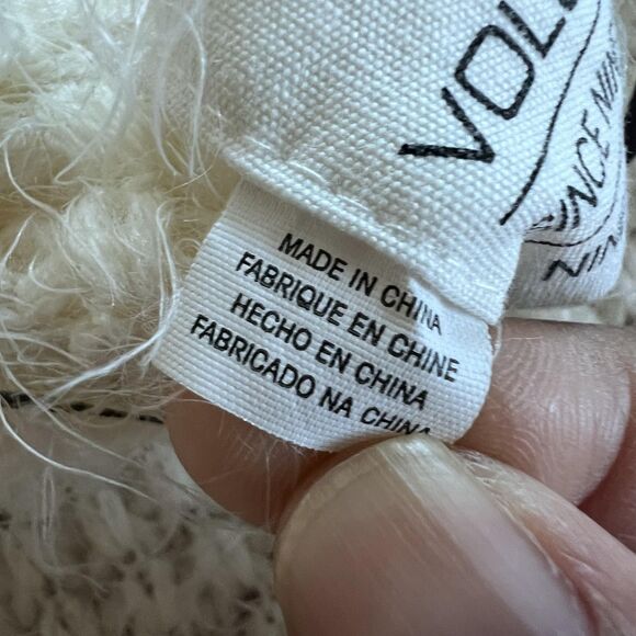 Volcom Sweater Womens XS Small White Fringe Open Front Long Cardigan 80741511 - Picture 9 of 16